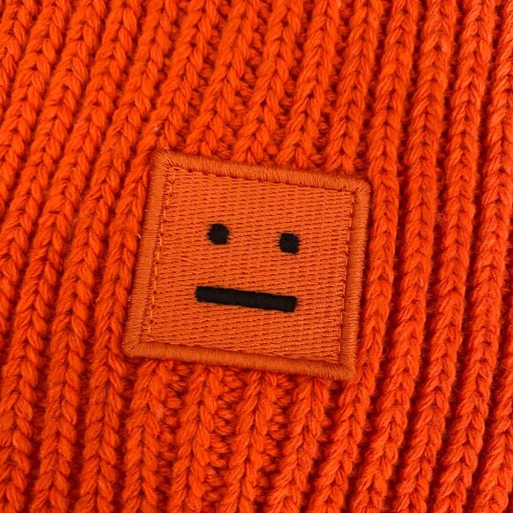 Acne Orange Embroidered Logo Expression Bowler Hat - Picture 2 of 6